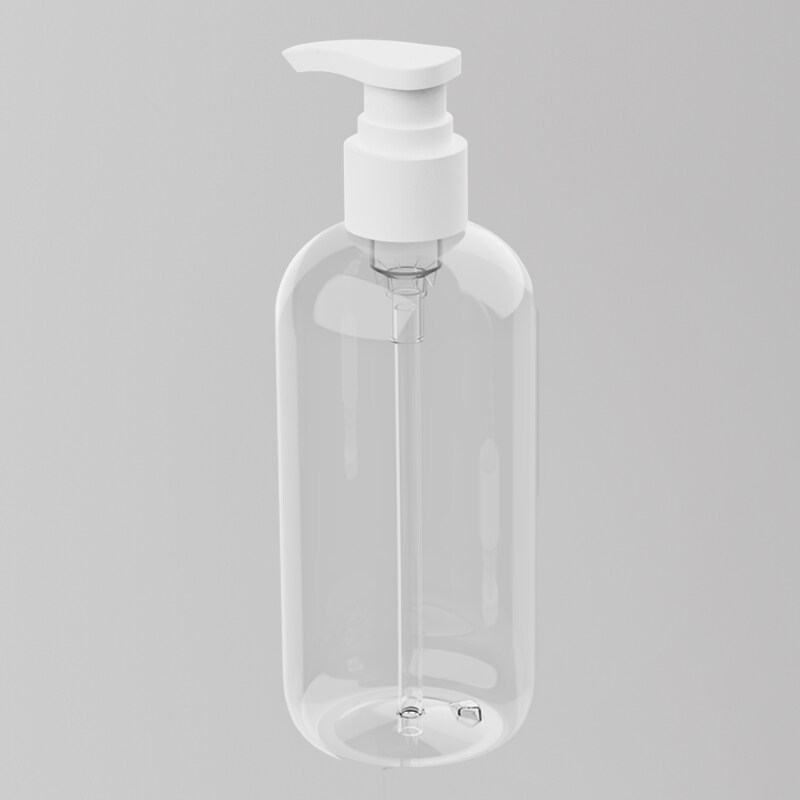 Clear lotion pump bottle packaging reference